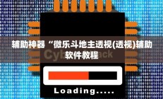 辅助神器“微乐斗地主透视(透视)辅助软件教程