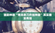 辅助神器“南丰数刀开挂神器”其实确实有挂