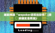 实测辅助”WePoker德州作弊器辅助工具透视功能(透视)辅助软件教程