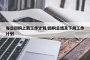 每日团购上新工作计划/团购总结及下周工作计划