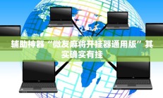 辅助神器“微友麻将开挂器通用版”其实确实有挂