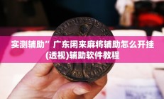 实测辅助”广东闲来麻将辅助怎么开挂(透视)辅助软件教程
