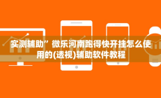 实测辅助”微乐河南跑得快开挂怎么使用的(透视)辅助软件教程
