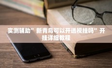 实测辅助”新青鸟可以开透视挂吗”开挂详细教程