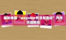 辅助神器“wepoker有没有透视”开挂详细教程
