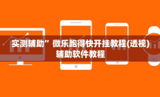 实测辅助”微乐跑得快开挂教程(透视)辅助软件教程