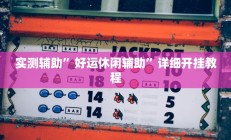 实测辅助”好运休闲辅助”详细开挂教程