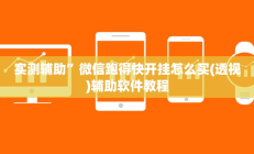 实测辅助”微信跑得快开挂怎么买(透视)辅助软件教程