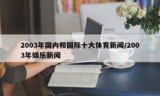 2003年国内和国际十大体育新闻/2003年娱乐新闻