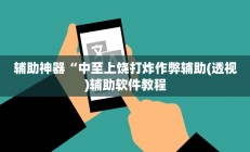 实测辅助“德扑之星作弊看牌器”开挂详细教程