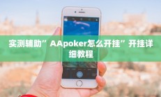 实测辅助”AApoker怎么开挂”开挂详细教程