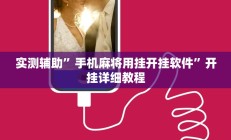 实测辅助”手机麻将用挂开挂软件”开挂详细教程