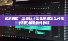 实测辅助”三哥玩十三张辅助怎么开挂(透视)辅助软件教程