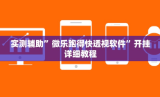 辅助神器“wepoker辅助透视挂下载教程”开挂详细教程