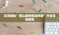 实测辅助”蜀山麻将助赢神器”开挂详细教程
