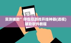 实测辅助”欢聚斗地主水鱼用挂开挂软件”开挂详细教程