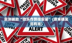 实测辅助“微乐作弊挂安装”(原来确实是有挂)