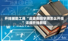 开挂辅助工具“皮皮衡阳字牌怎么开挂”详细开挂教程