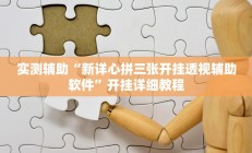 实测辅助“新详心拼三张开挂透视辅助软件”开挂详细教程