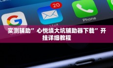 实测辅助”心悦填大坑辅助器下载”开挂详细教程