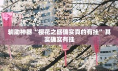 辅助神器“樱花之盛确实真的有挂”其实确实有挂