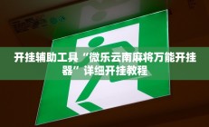 开挂辅助工具“微乐云南麻将万能开挂器”详细开挂教程