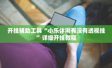 开挂辅助工具“小乐休闲有没有透视挂”详细开挂教程
