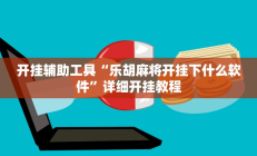 开挂辅助工具“乐胡麻将开挂下什么软件”详细开挂教程
