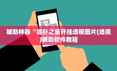 辅助神器“德扑之星开挂透视图片(透视)辅助软件教程