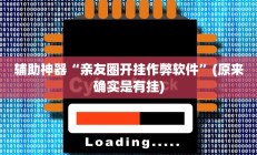 辅助神器“亲友圈开挂作弊软件”(原来确实是有挂)