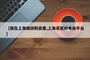 【我在上海做团购卖菜,上海买菜的电商平台】
