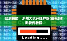 实测辅助”沪州大贰开挂神器(透视)辅助软件教程
