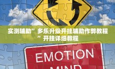 实测辅助”多乐升级开挂辅助作弊教程”开挂详细教程