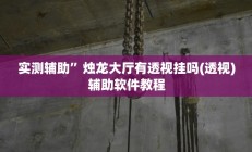 实测辅助”烛龙大厅有透视挂吗(透视)辅助软件教程