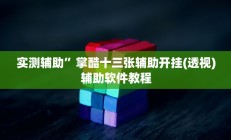 实测辅助”掌酷十三张辅助开挂(透视)辅助软件教程