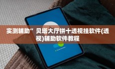 实测辅助”贝塔大厅拼十透视挂软件(透视)辅助软件教程