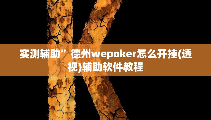 实测辅助”WePoker德州开挂怎么买(透视)辅助软件教程