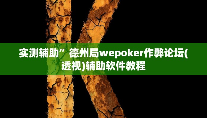 实测辅助”德州局wepoker作弊论坛(透视)辅助软件教程