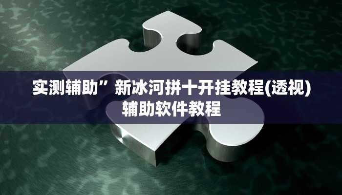 实测辅助”新冰河拼十开挂教程(透视)辅助软件教程