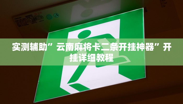 实测辅助”云南麻将卡二条开挂神器”开挂详细教程