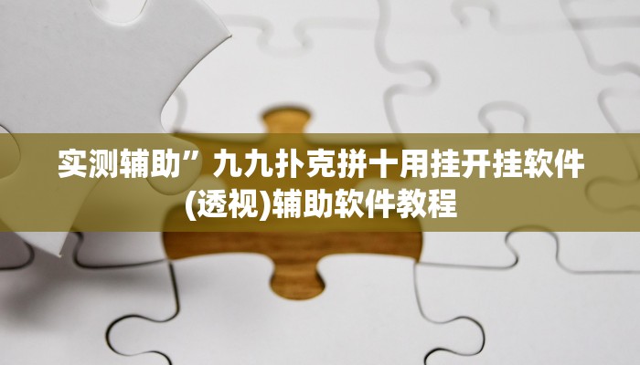 教程辅助“WePoKer透视挂安装教程”开挂详细教程