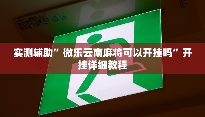 实测辅助”微乐云南麻将可以开挂吗”开挂详细教程