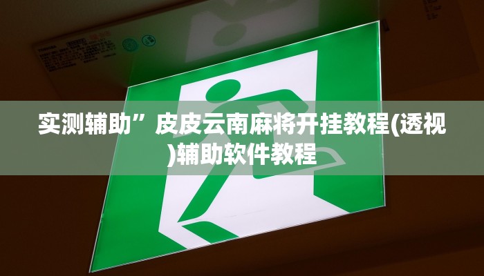 实测辅助”皮皮云南麻将开挂教程(透视)辅助软件教程