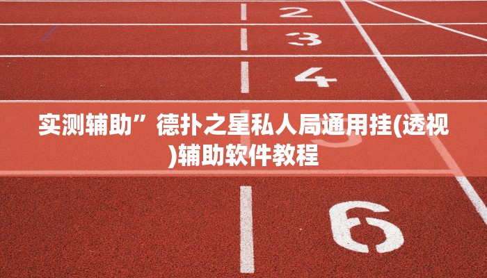 实测辅助”德扑之星私人局通用挂(透视)辅助软件教程