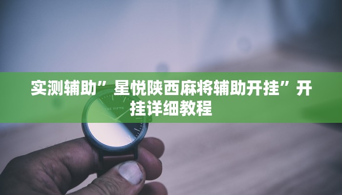 实测辅助”星悦陕西麻将辅助开挂”开挂详细教程