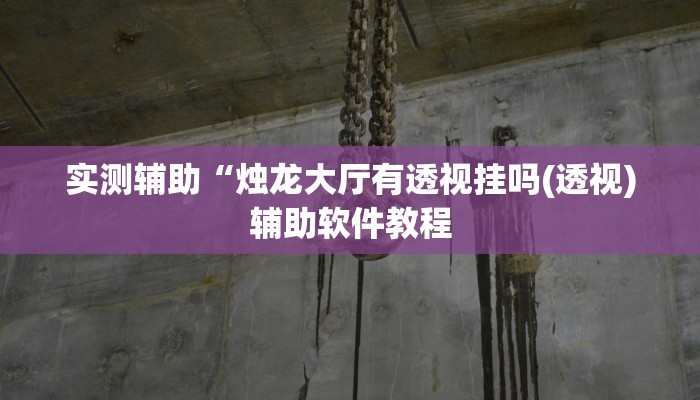 实测辅助“烛龙大厅有透视挂吗(透视)辅助软件教程