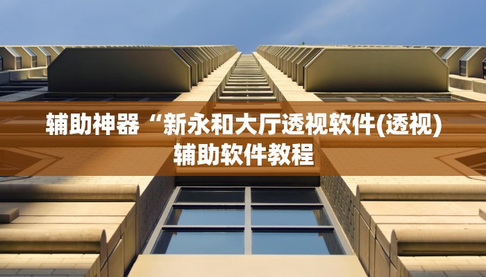 辅助神器“新永和大厅透视软件(透视)辅助软件教程